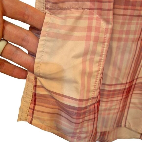Eddie Bauer Women's Pink Poly/Nylon Plaid Short Sleeve Button Down Adventure Shi - Picture 10 of 13